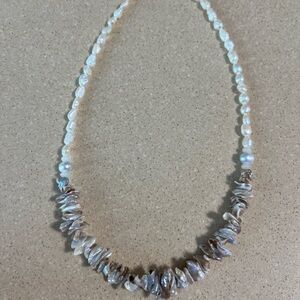 Fresh water pearl and Mother pearl necklace, handmade